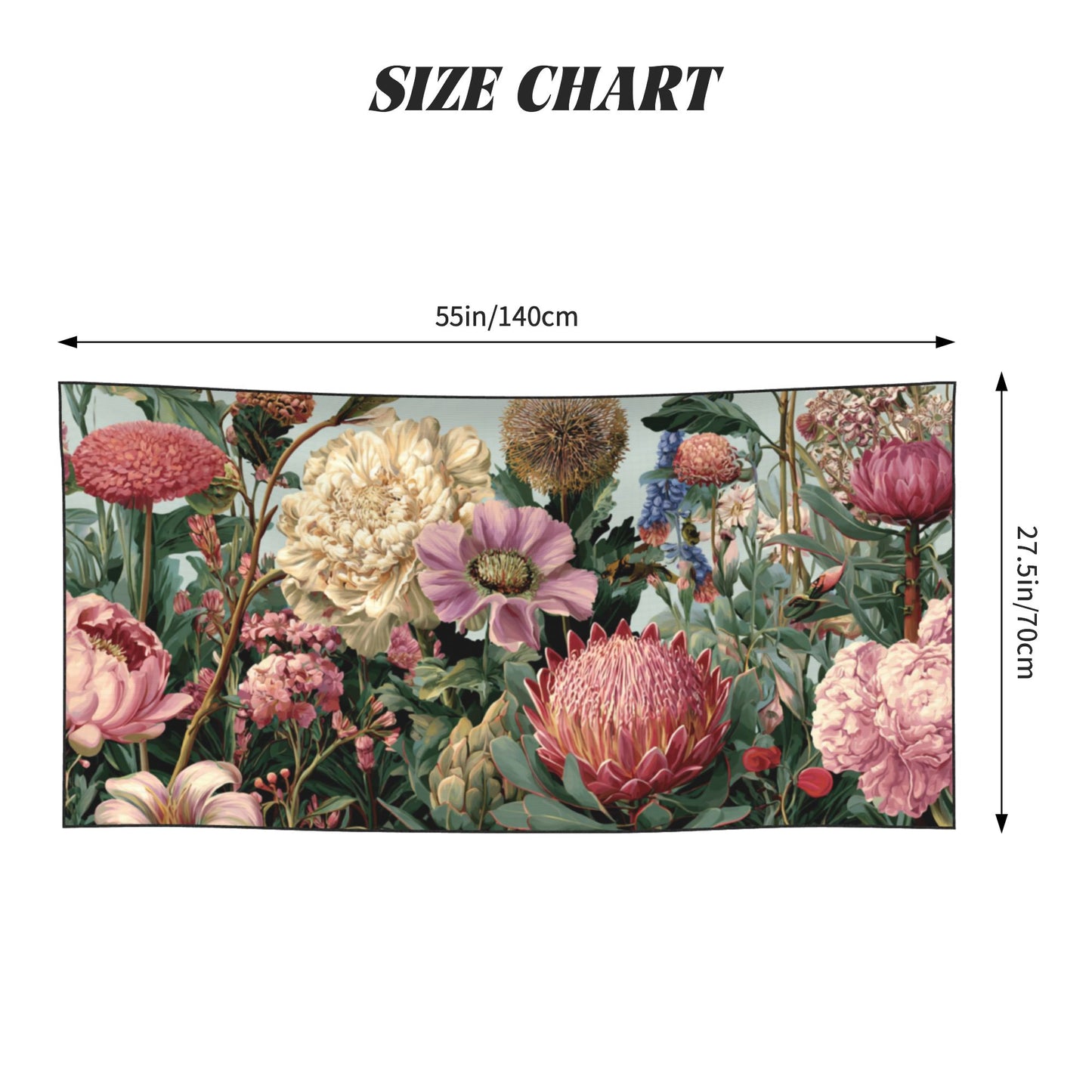 Floral Peach Skin Beach Towel 55×27.5in – Soft, Lightweight, Quick-Dry Multi-Purpose Towel