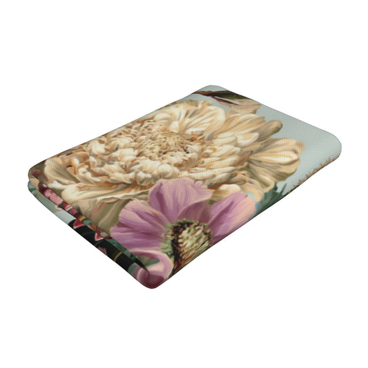 Floral Peach Skin Beach Towel 55×27.5in – Soft, Lightweight, Quick-Dry Multi-Purpose Towel