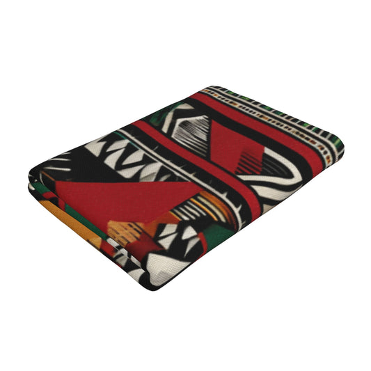 Ethnic Geometric Pattern Peach Skin Beach Towel 55×27.5in – Soft, Quick-Dry, Multi-Purpose Outdoor Blanket