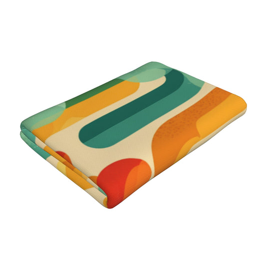 Retro Geometric Peach Skin Beach Towel – 55×27.5in Soft, Quick-Dry, Lightweight & Multi-Use
