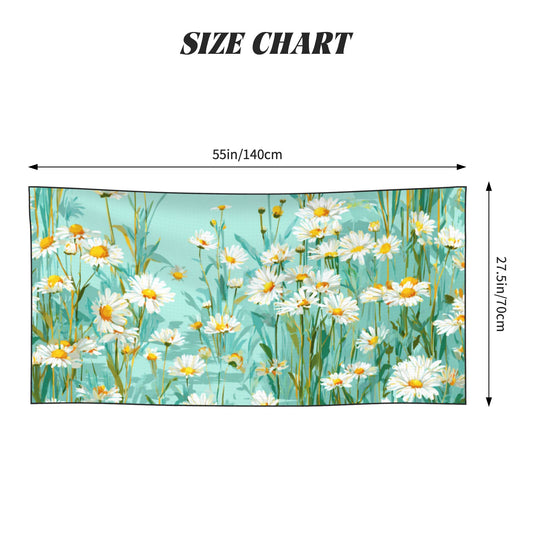 Daisy Floral Peach Skin Beach Towel – 55×27.5in Quick-Dry Lightweight Summer Towel for Travel, Yoga, and Outdoor Use
