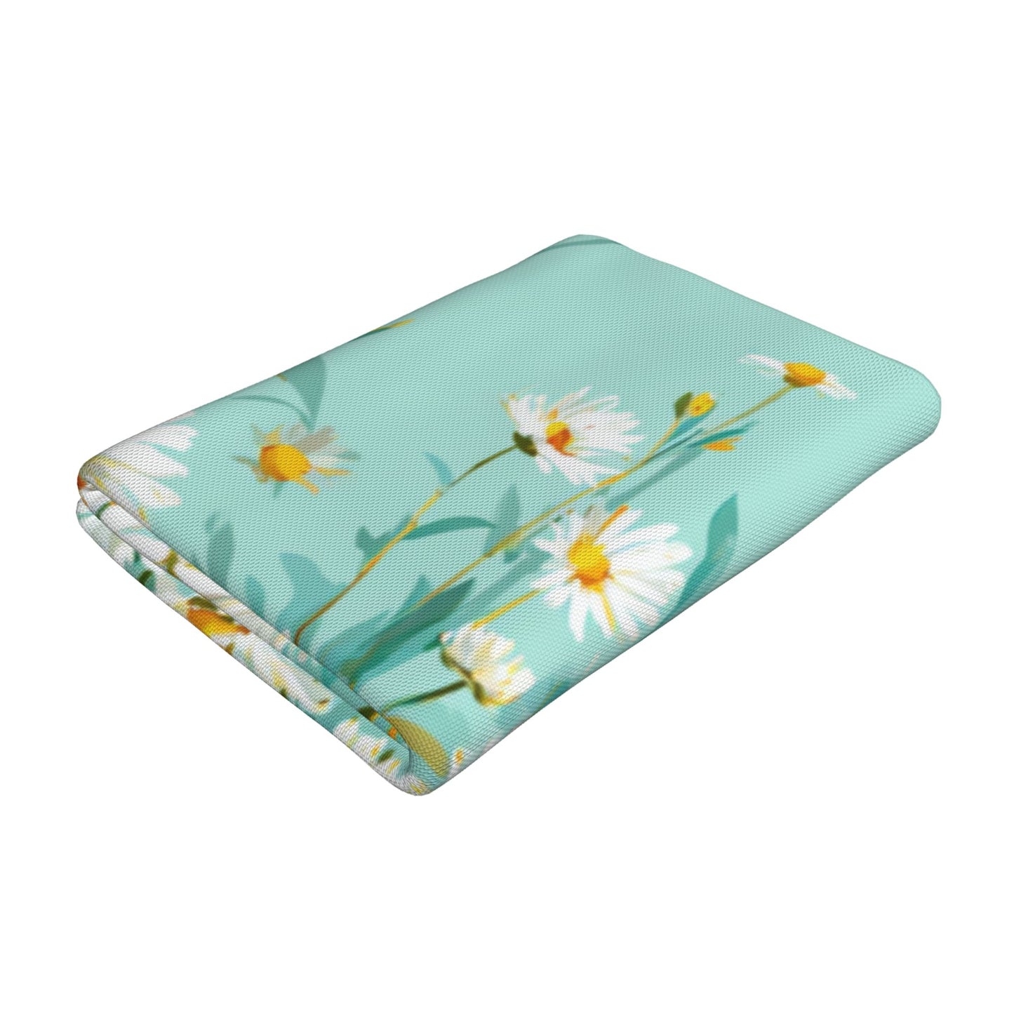Daisy Floral Peach Skin Beach Towel – 55×27.5in Quick-Dry Lightweight Summer Towel for Travel, Yoga, and Outdoor Use