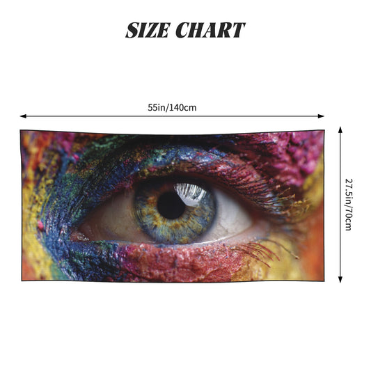 Colorful Eye Art Peach Skin Beach Towel – 55×27.5in Quick-Dry Printed Towel for Travel, Gym, Yoga & Decor