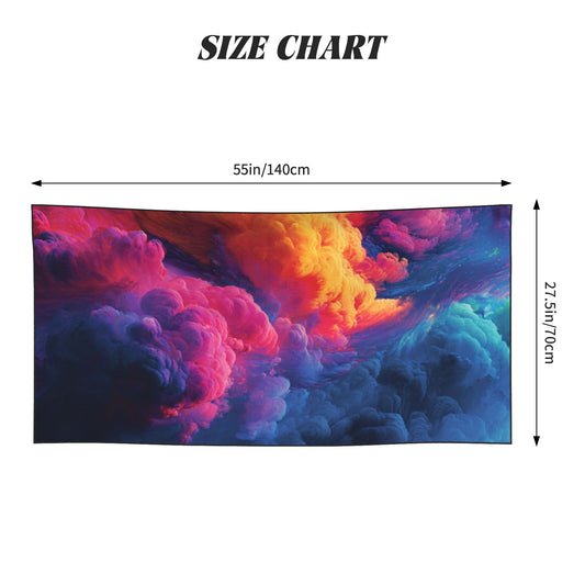 Colorful Abstract Cloud Pattern Peach Skin Beach Towel – 55×27.5in Vibrant Quick-Dry Art Towel for Beach, Travel & Decor