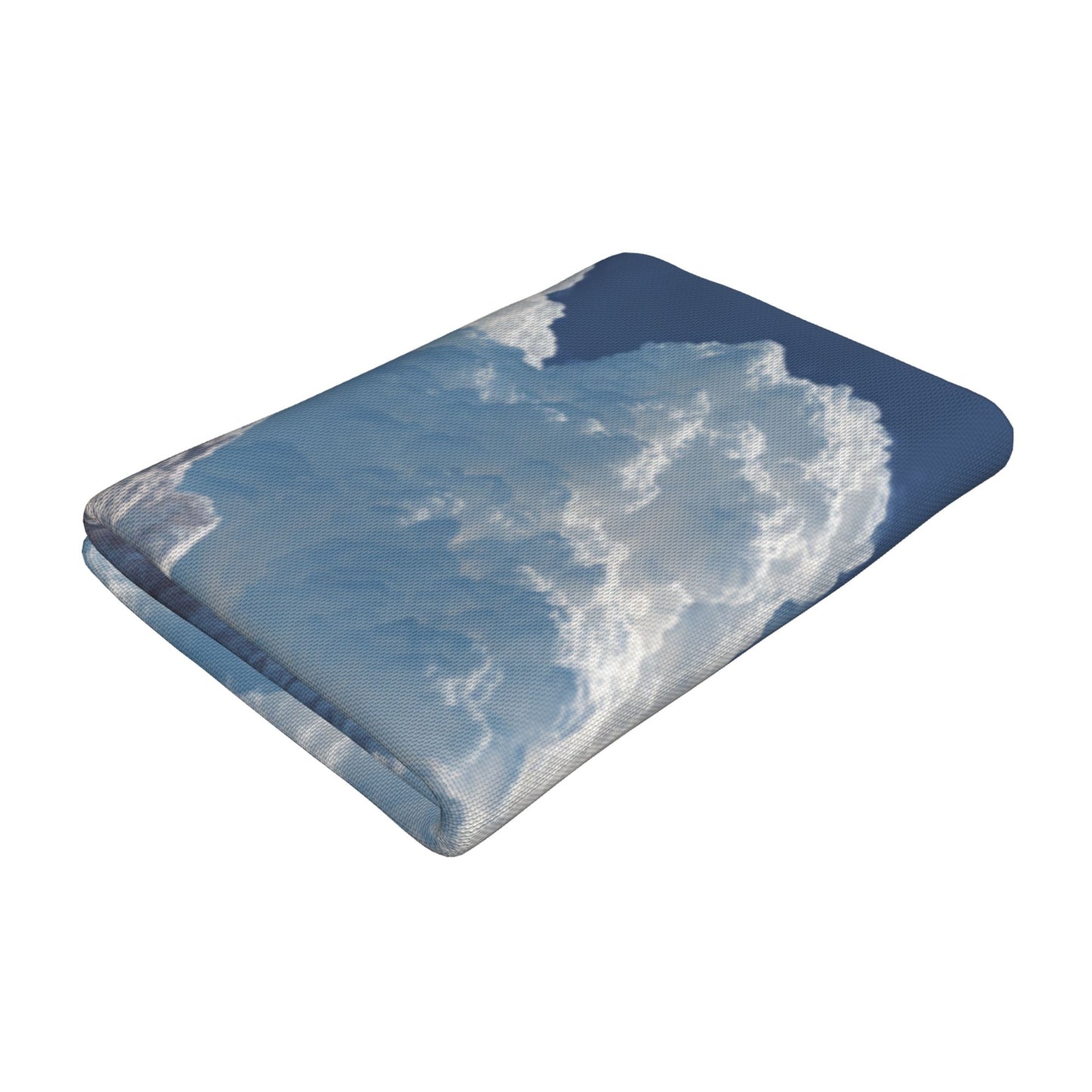 Snowy Mountains and Clouds Peach Skin Beach Towel – 55×27.5in Lightweight Quick-Dry Scenic Travel Towel