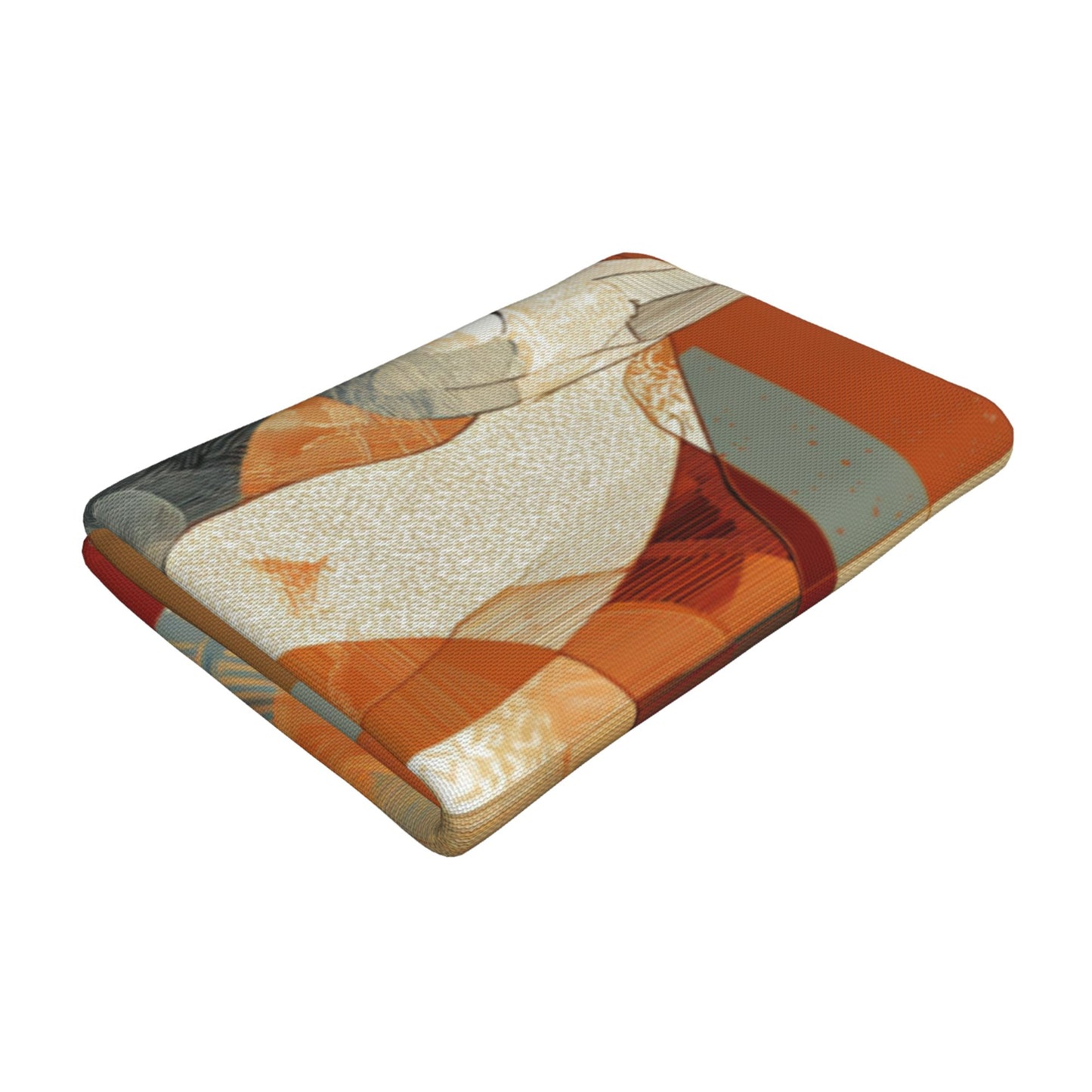 Retro Cat Art Peach Skin Beach Towel – 55×27.5in Geometric Style Quick-Dry Decorative Tapestry