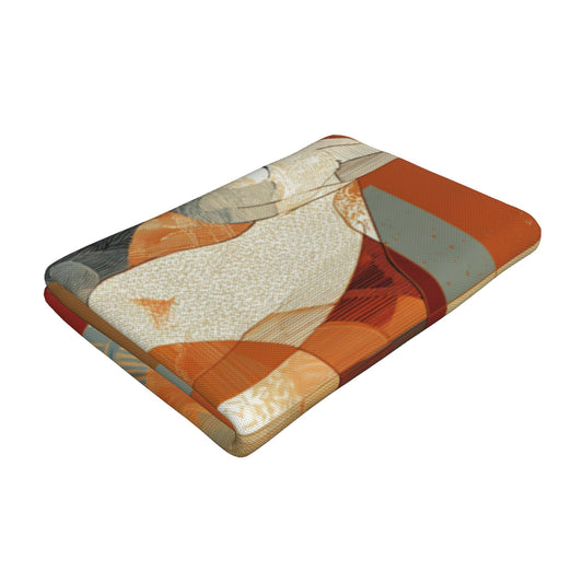 Retro Cat Art Peach Skin Beach Towel – 55×27.5in Geometric Style Quick-Dry Decorative Tapestry